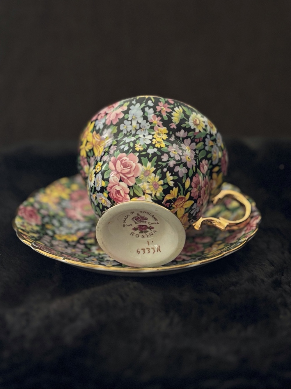 Vintage Rosina Floral Chintz Teacup & Saucer - Picture 13 of 13